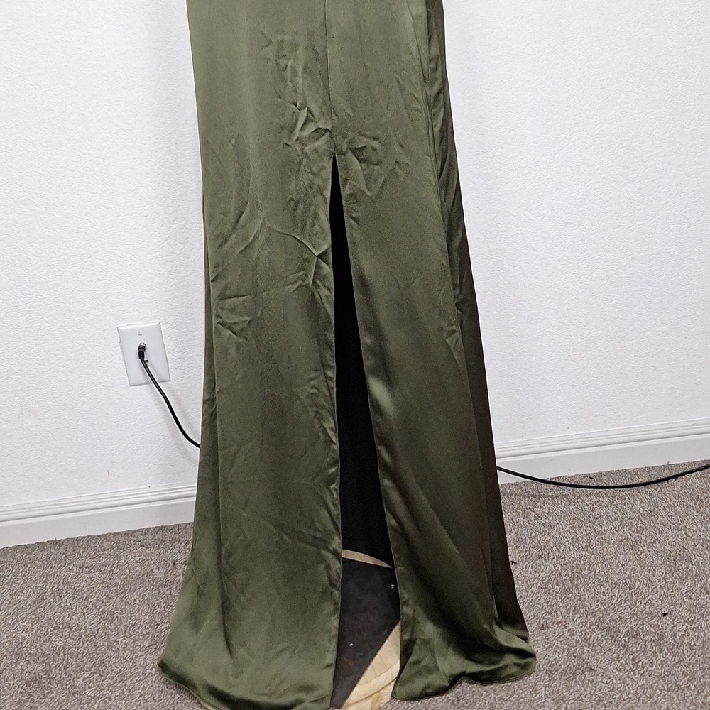 Jenny Yoo Green Beckette Faux Surplice Evening Wear Formal Cocktail Maxi Dress 4 - Picture 12 of 15